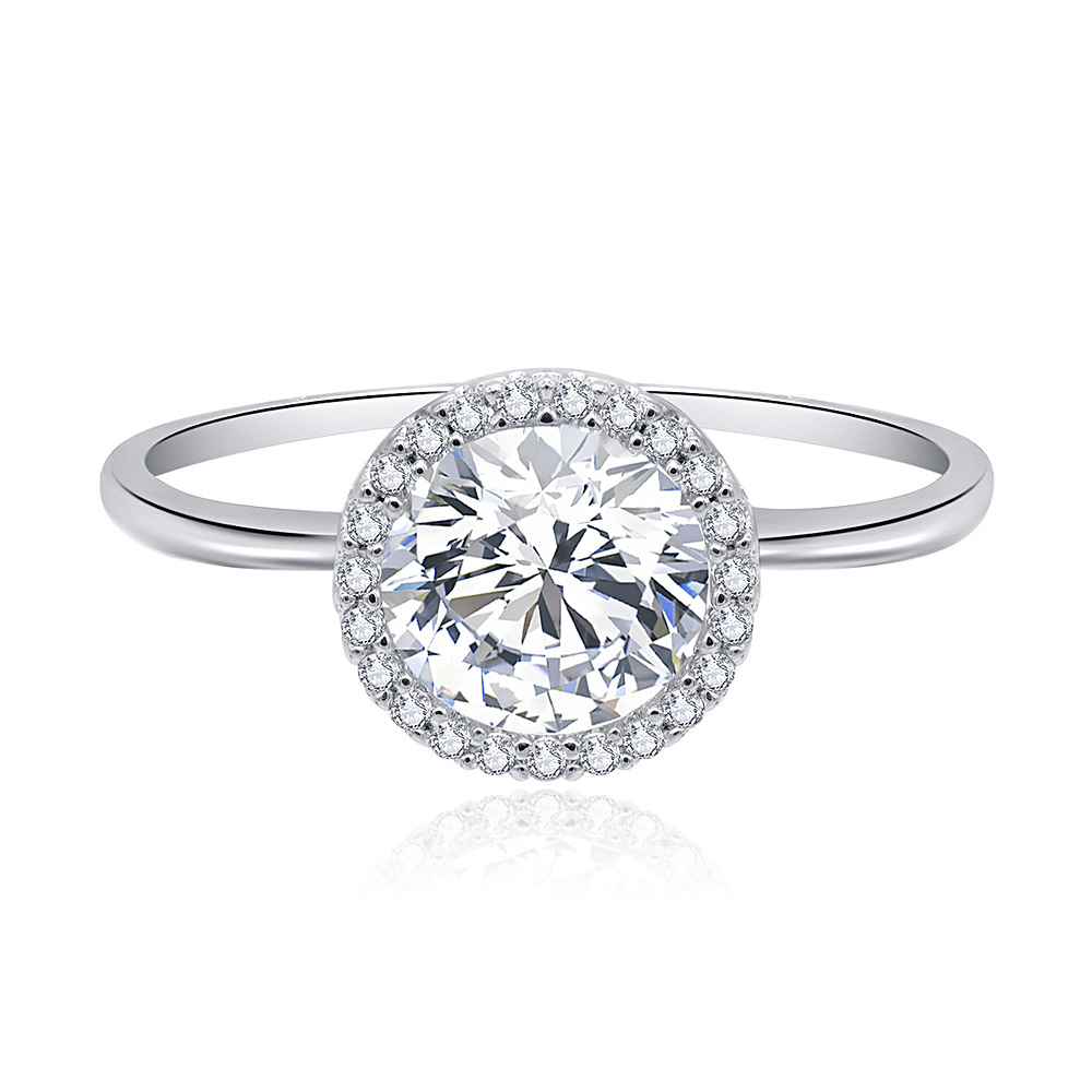 White CZ Solitaire Ring